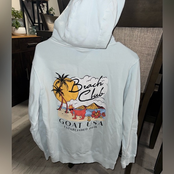 GOAT USA.  Beach Club Hoodie. Adult Size X-Small Unisex. Excellent condition. - Picture 3 of 4